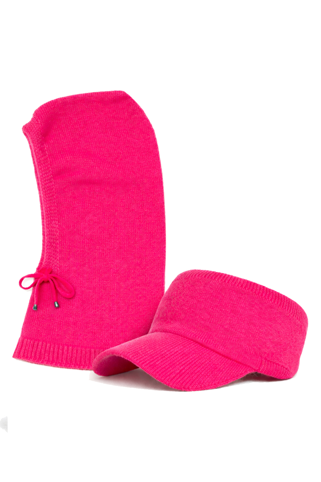 CAGOUL + CASQUETTE MAGLIA, 35 %ANGORA 65 %VI, MADE IN PRC             - FUXIA